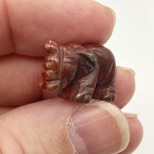 Load image into Gallery viewer, Wild 2 Hand Carved Brecciated Jasper Elephant Beads | 21x14.5x9mm | Red - PremiumBead Alternate Image 9
