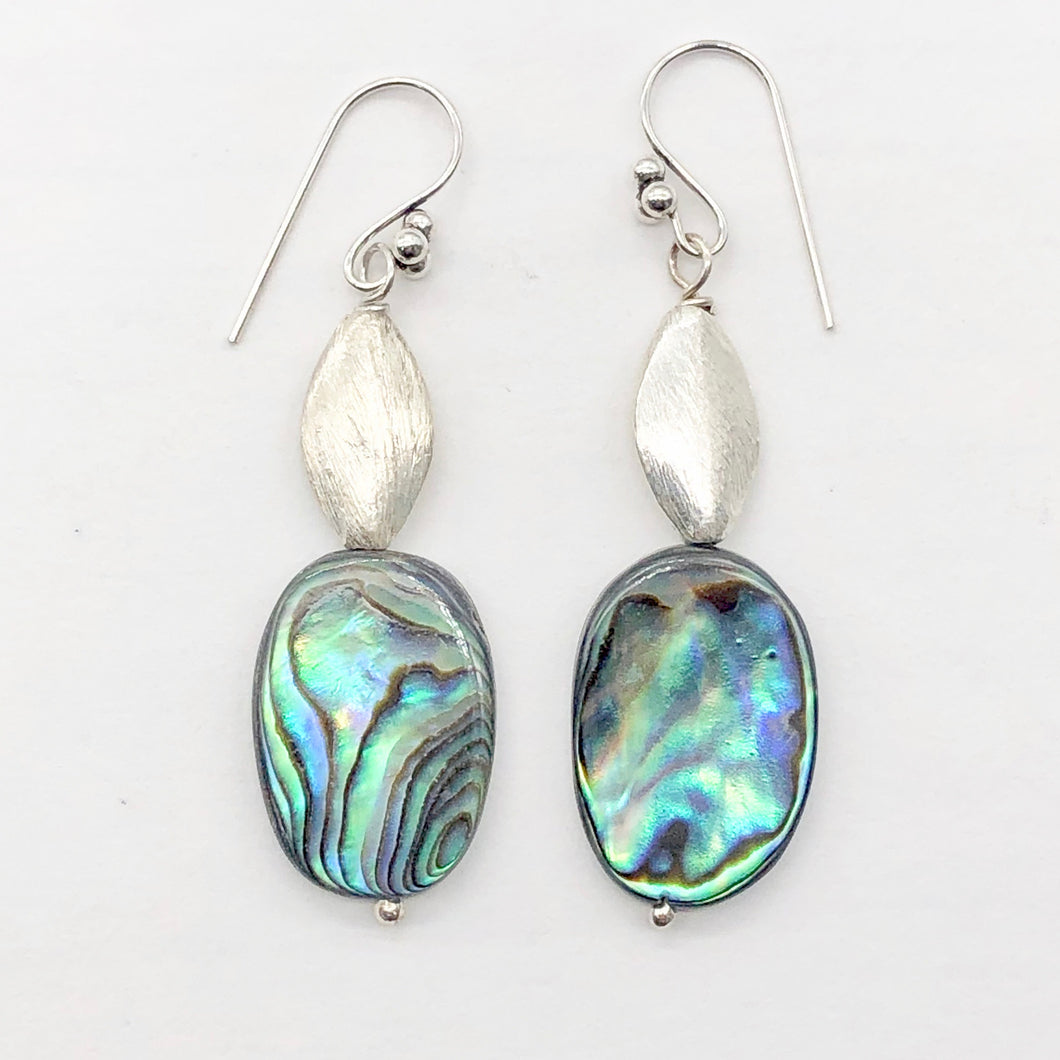 Abalone Sterling Silver Drop Earrings | 2 1/4