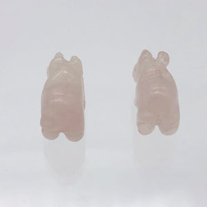 2 Rose Quartz Hand Carved Rhinoceros Beads, 21x13x10mm, Pink 009275RQ | 21x13x10mm | Pink - PremiumBead Alternate Image 6