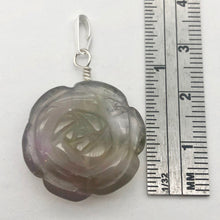 Load image into Gallery viewer, Semi Precious Stone Jewelry Carved Rose Pendant Necklace of Amethyst/Silver - PremiumBead Alternate Image 5
