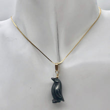Load image into Gallery viewer, March of The Penguins Hematite Carved Bead &amp; 14Kgf Pendant| 1 3/8&quot; Long| Bronze| - PremiumBead Alternate Image 5
