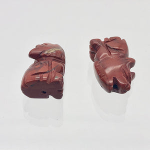 New Moon 2 Carved Red Jasper Wolf Coyote Beads | 21x11x8mm | Red - PremiumBead Alternate Image 7