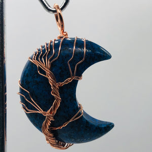 Lapis Copper Wire Wrap | 1 3/4" Long | Blue/Copper | 1 Pendant