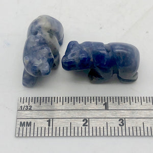 Hand-Carved Natural Sodalite Bear Bead Figurine | 13x18x7mm | Blue White - PremiumBead Alternate Image 8