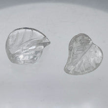 Load image into Gallery viewer, 2 Carved Clear Quartz 19x17x6mm Leaf Beads 10168
