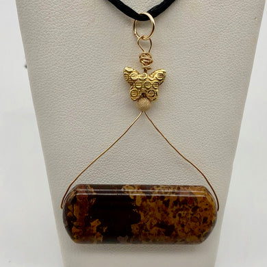 Exotic 1 Wild Tiger Jasper Golden Vermeil Pendant 506704 - PremiumBead Primary Image 1