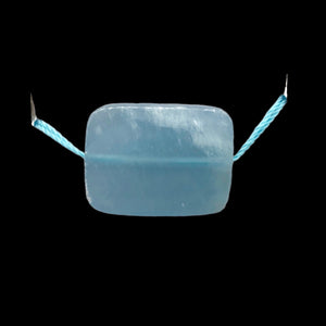 1 Unique Aquamarine Rectangle Pendant Bead | 20x15x5mm | Blue | 1 Bead | 008058