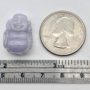 26.8cts Hand Carved Buddha Lavender Jade Pendant Bead | 21x15x9.5mm | Lavender - PremiumBead Alternate Image 2