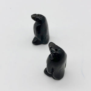 Hand-Carved Obsidian Penguin Bead Figurine! | 21.5x12.5x11mm | Black/White - PremiumBead Alternate Image 7