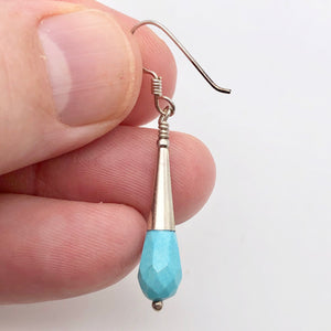 Natural Blue Turquoise and Silver Earrings |Turquoise|1.75" (long)| 307404 - PremiumBead Alternate Image 8
