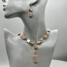 Load image into Gallery viewer, Spectacular Peruvian Pink Opal Sterling &amp; Pearl Set 200039
