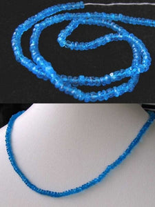 Neon Blue Apatite Faceted Roundel Bead Strand 109904 - PremiumBead Primary Image 1