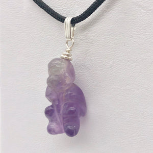 Swingin' Hand Carved Amethyst Monkey and Sterling Silver Pendant 509270AMS - PremiumBead Alternate Image 3