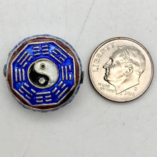 Load image into Gallery viewer, Beautiful Cloisonn‚Äö√†√∂¬¨¬© Yin Yang and I Ching Sterling Silver bead - PremiumBead Alternate Image 5
