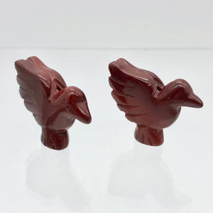 2 Hand Carved Brecciated Jasper Dove Bird Beads | 25.5x19x5.5mm | Red - PremiumBead Alternate Image 6