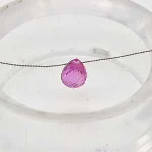 AAA Natural Brilliant Pink Sapphire .79cts Briolette Bead | 6x4mm |.79ct | Pink| - PremiumBead Alternate Image 2