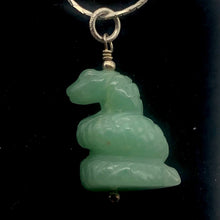 Load image into Gallery viewer, Ss! Carved Aventurine Snake &amp; Sterling Silver Pendant
