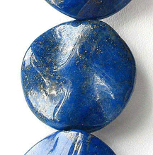Load image into Gallery viewer, Rare 1 Natural, Untreated Lapis Lazuli Carved Wavy Disc Bead 007258 - PremiumBead Primary Image 1
