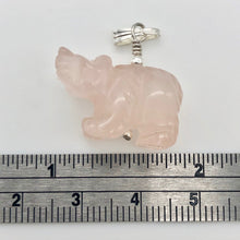 Load image into Gallery viewer, Roar! Hand Carved Natural Rose Quartz Bear Silver Pendant | 13x18x7mm (Bear), 5.5mm (Bail Opening), 1.5&quot; (Long) | Pink - PremiumBead Alternate Image 4

