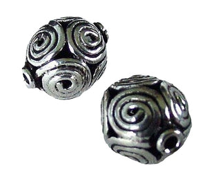 2 Beads of Handmade Celtic Life Spiral Triskillion Silver 5492