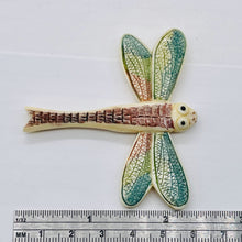 Load image into Gallery viewer, Flutter Hand Carved Dragonfly Centerpiece Etched Bead | 2 3/8" Long |
