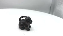 Load and play video in Gallery viewer, Carved Teak Sharpei Dog Ojime Netsuke Bead | 21x24x20mm | Brown

