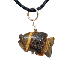 Load image into Gallery viewer, Tiger&#39;s Eye Koi Fish W/ Sterling Silver Pendant 509265TES
