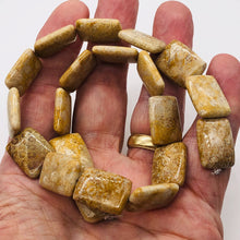 Load image into Gallery viewer, Coral Fossilized Half Strand Rectangular Beads|20x15x6 mm| Brown/White|10 Beads|
