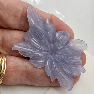 83.9cts Hand Carved Blue Chalcedony Flower Bead | 53x42x4mm | - PremiumBead Alternate Image 3