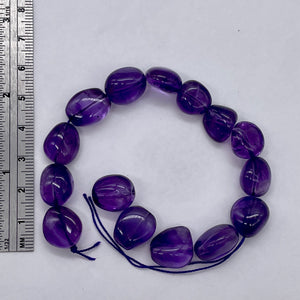 Grape Candy Amethyst Nugget Focal Bead 8 inch Strand 9383HS