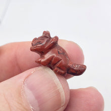 Load image into Gallery viewer, Dinosaur 2 Carved Brecciated Jasper Triceratops Beads | 22x12x8mm | Red - PremiumBead Alternate Image 9
