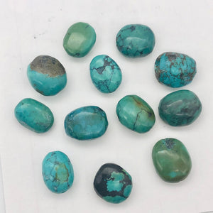Three Natural Turquoise Beads | 16x13 to 15x12mm | Blue | Rounded | 3 beads | - PremiumBead Alternate Image 2