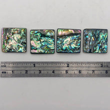 Load image into Gallery viewer, Four Blue Sheen Abalone 18mm Square Pendant Beads - PremiumBead Alternate Image 4

