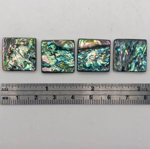 Four Blue Sheen Abalone 18mm Square Pendant Beads - PremiumBead Alternate Image 4