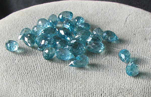 1 Blue Zircon Faceted Briolette Bead, 5.5x4mm, Blue, 1.1 carats 4880 - PremiumBead Alternate Image 6