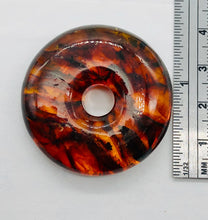 Load image into Gallery viewer, Amber 7mm Center Hole Donut Pendant Bead | 2 1/4x7/8&quot; | Red | 1 each |
