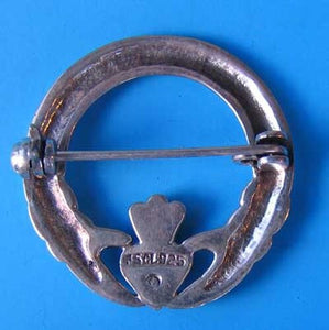 Love! Celtic Sterling Silver Claddagh Brooch Pin 10107 - PremiumBead Alternate Image 3