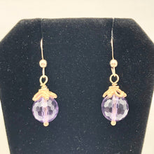 Load image into Gallery viewer, Royal Natural Amethyst 22K Gold Over Solid Sterling Earrings 310453A1x - PremiumBead Alternate Image 5
