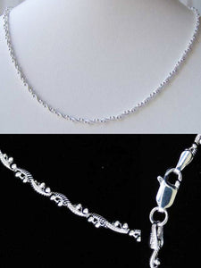 20" Silver Bead & Snake Twist Chain Necklace! (8.3 Grams) 10028D - PremiumBead Primary Image 1