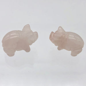 Hand Carved Pink Rose Quartz PIGGY Figurine | 21x13x9.5mm | Pink - PremiumBead Alternate Image 6