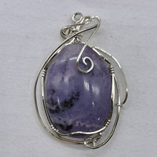Load image into Gallery viewer, Lavender Agate Sterling Silver Wire-wrap Oval Pendant | 2 3/4&quot; Long | Purple |
