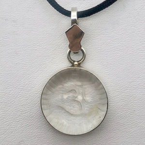 Om or Aum Quartz Sterling Silver Pendant Necklace | 21x10mm | 1 1/2" long | - PremiumBead Alternate Image 7