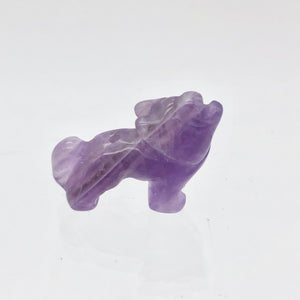 Howling Carved Amethyst Standing Wolf / Coyote Figurine | 22x16x8mm | Purple - PremiumBead Primary Image 1