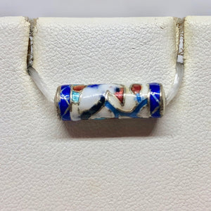 2 Cloisonne 19mm Tube Beads - Enameled Swan 10712 - PremiumBead Primary Image 1