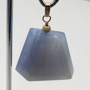 Blue Chalcedony 14K Gold Filled Faceted Crystal Pendant| 1 5/8" Long| Lavender |