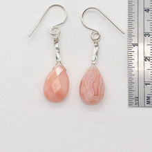 Load image into Gallery viewer, Botswana Sterling Silver Faceted Briolette Earrings | 1 1/2&quot; Long | Peach |
