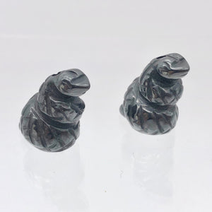 Charmer 2 Carved Hematite Snake Beads | 20.5x20x14mm | Silver Grey - PremiumBead Alternate Image 9