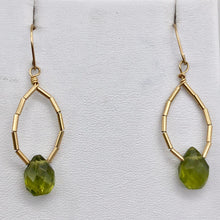 Load image into Gallery viewer, Natural Green Peridot Briolette &amp;14k Earrings 200867 - PremiumBead Primary Image 1
