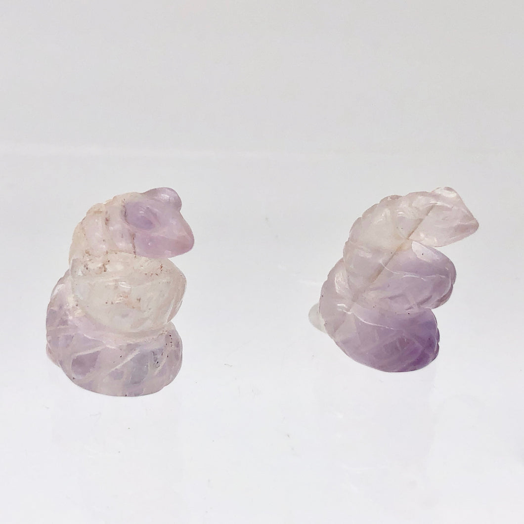 Charmer Carved Amethyst Snake Serpent Beads | 20x11x7mm | Purple - PremiumBead Primary Image 1