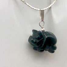 Load image into Gallery viewer, Black Obsidian Pig Pendant Necklace |Semi Precious Stone Jewelry|Silver Pendant| - PremiumBead Alternate Image 7

